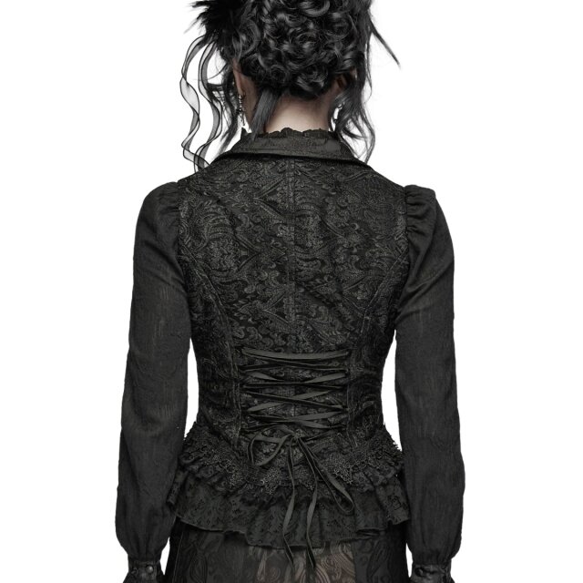 PUNK RAVE Glamour Gothic Weste Refined Sin mit Perlen L