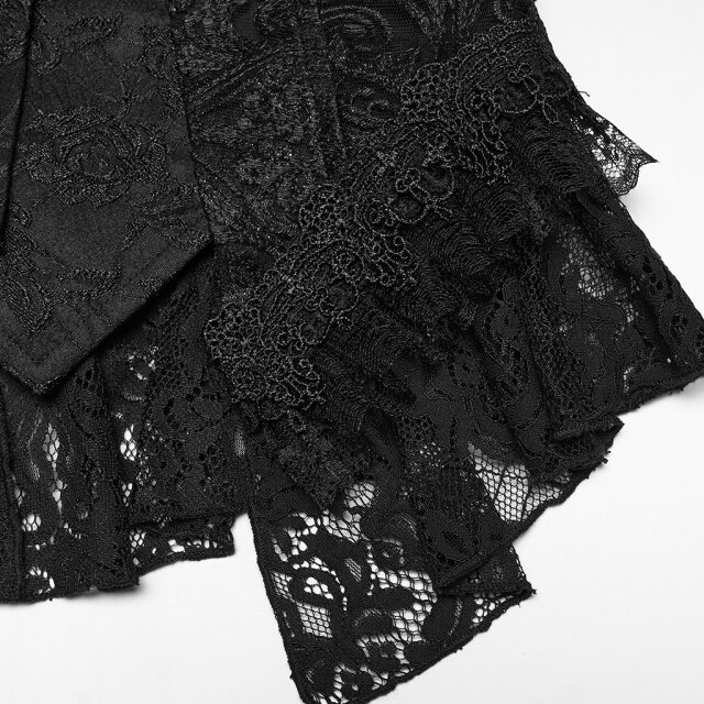 PUNK RAVE Glamour Gothic Weste Refined Sin mit Perlen L