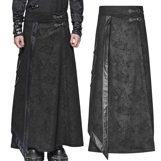 Ankle-length Gothic men’s kilt in samurai style...