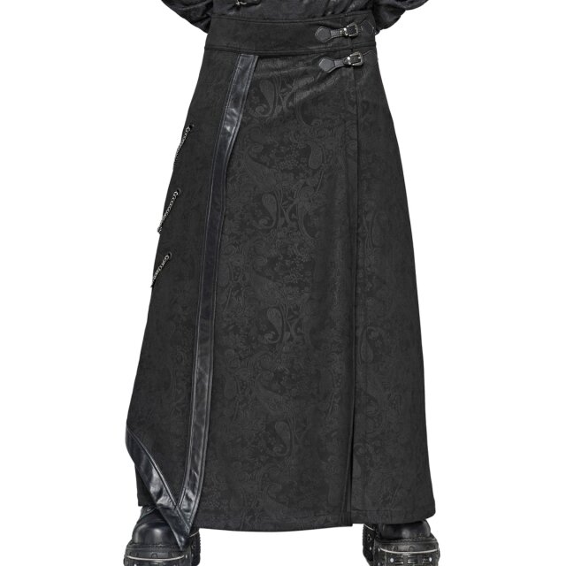PUNK RAVE Gothic Men’s Kilt Ronin Kuro in Samurai...