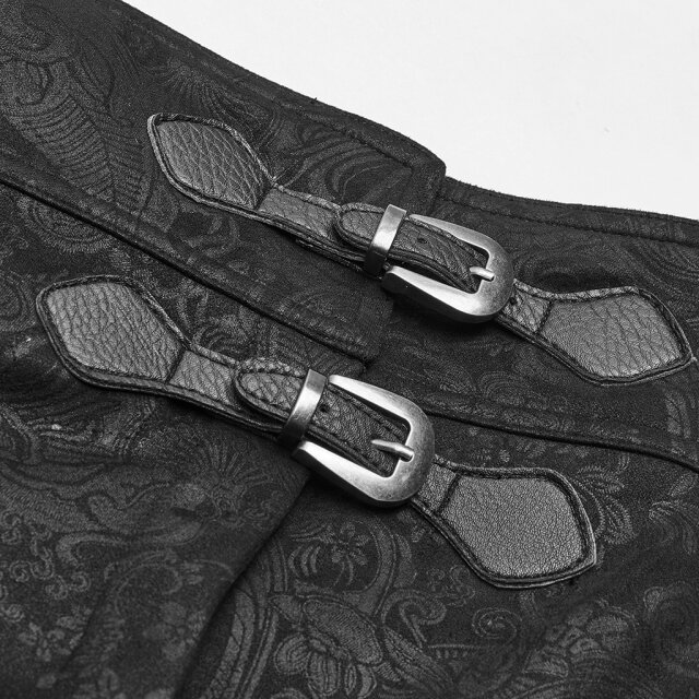 PUNK RAVE Gothic Men’s Kilt Ronin Kuro in Samurai Style