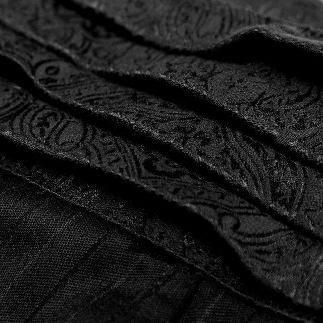 Steampunk pinstripe pants Watson with wide paisley waistband - size: S