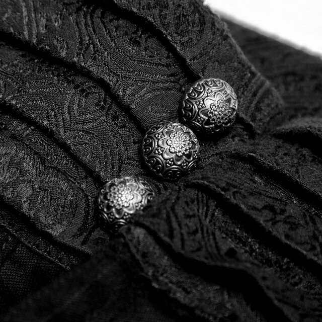 Steampunk pinstripe pants Watson with wide paisley waistband - size: S