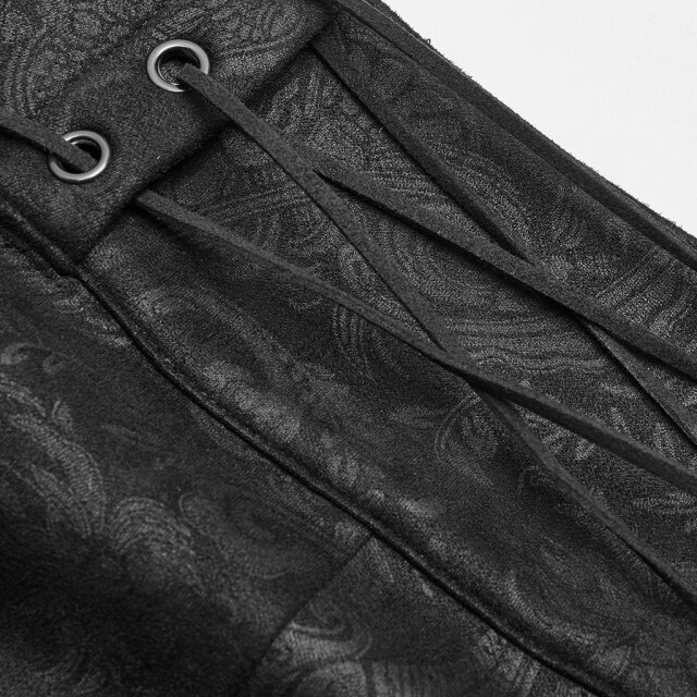 PUNK RAVE Gothic Herren Kilt Ronin Kuro im Samurai-Stil XL