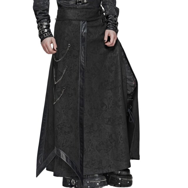 PUNK RAVE Gothic Herren Kilt Ronin Kuro im Samurai-Stil XL