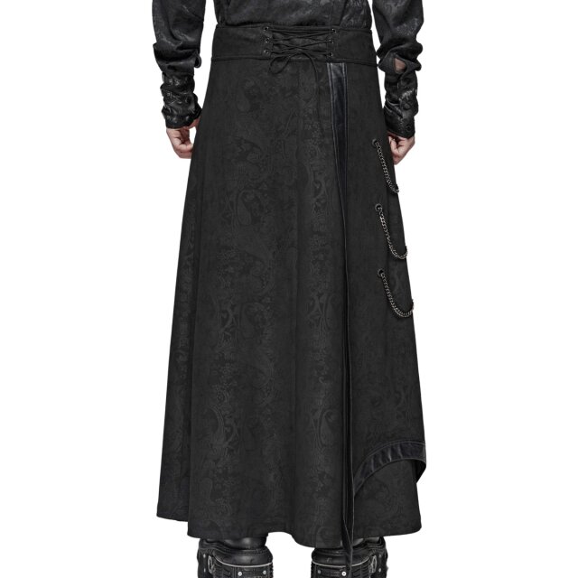 PUNK RAVE Gothic Herren Kilt Ronin Kuro im Samurai-Stil XL