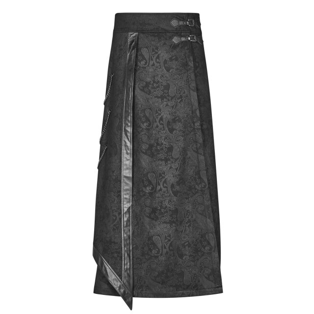 PUNK RAVE Gothic Herren Kilt Ronin Kuro im Samurai-Stil XL