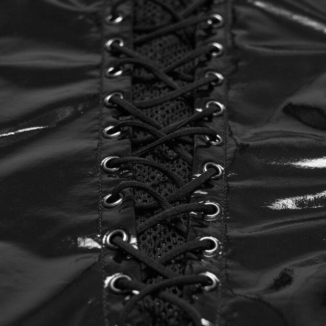 PUNK RAVE Cyber-Goth Lack-Minikleid Toxic Glow