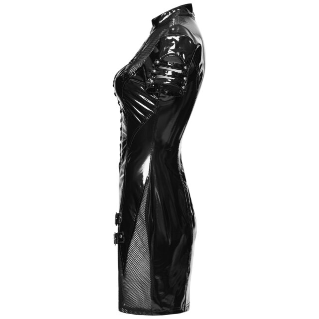 PUNK RAVE Cyber-Goth Lack-Minikleid Toxic Glow