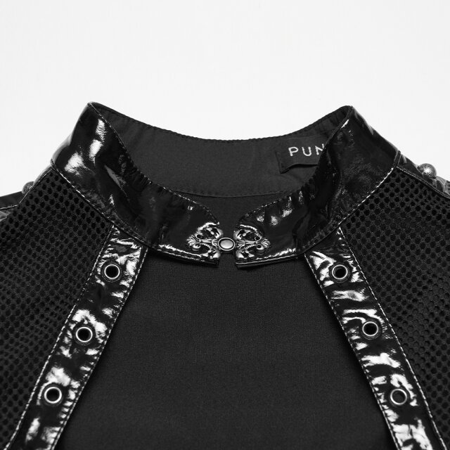 PUNK RAVE Cyber-Goth Lack-Minikleid Toxic Glow
