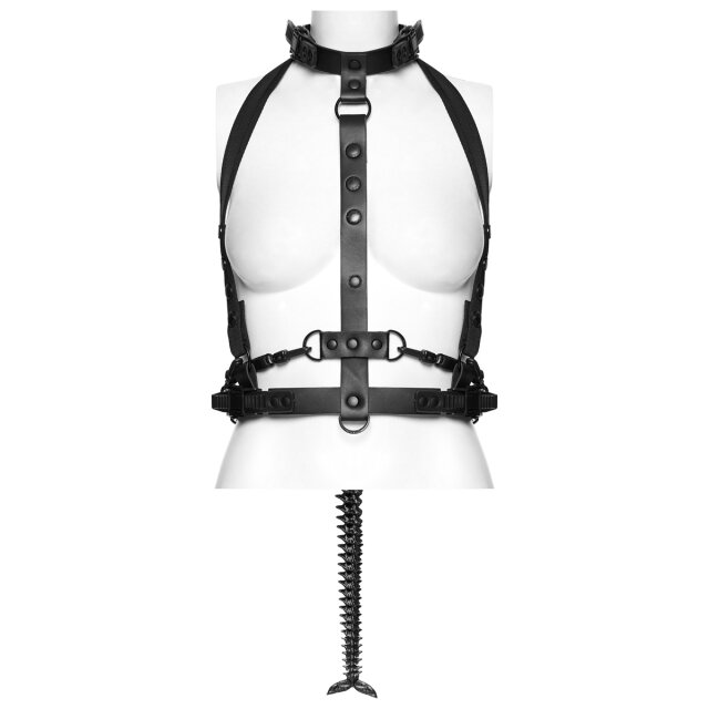 PUNK RAVE Cyber-Goth Harness Dragon Spine
