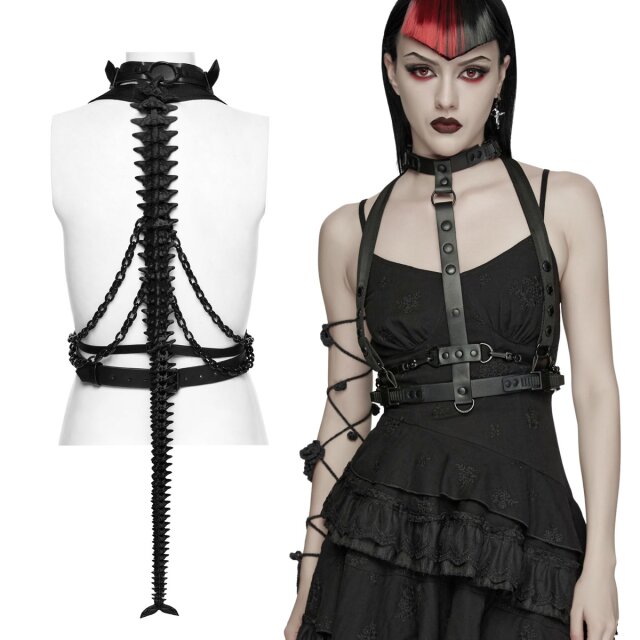 Cyber-Goth Harness mit beweglicher Wirbelsäule,...