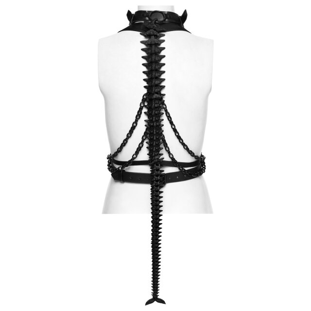 PUNK RAVE Cyber Goth Harness Dragon Spine