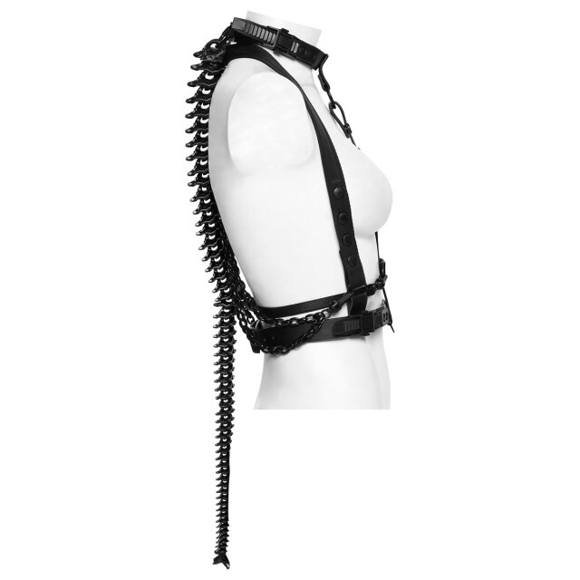 PUNK RAVE Cyber Goth Harness Dragon Spine