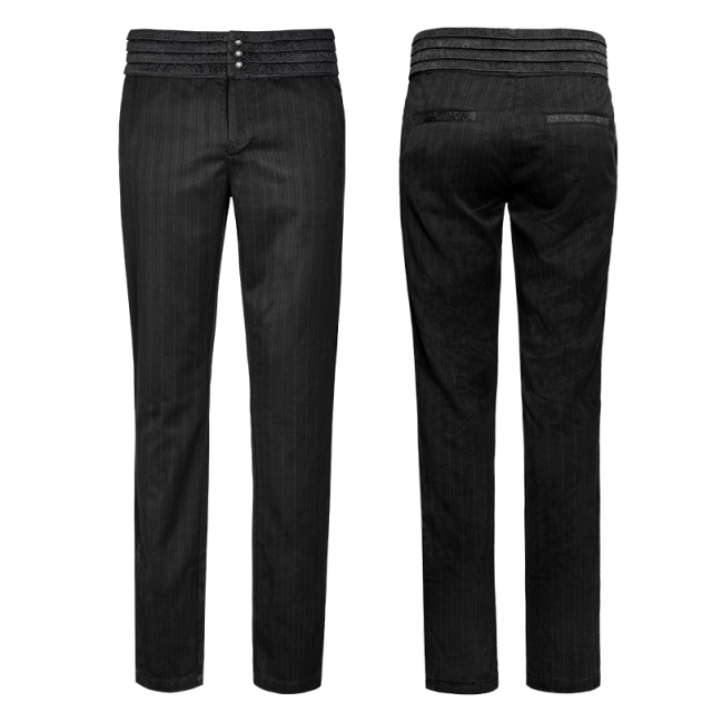 Punk Rave K-280 - Mens Steampunk Pants with pinstripe and...