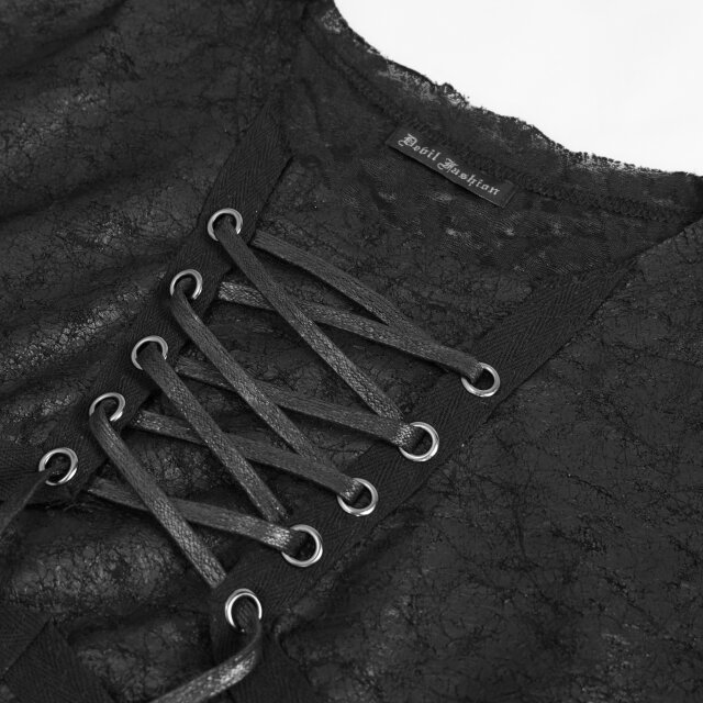 DEVIL FASHION Gothic Men’s T-Shirt Torn but Tied in Post-Apocalyptic Look