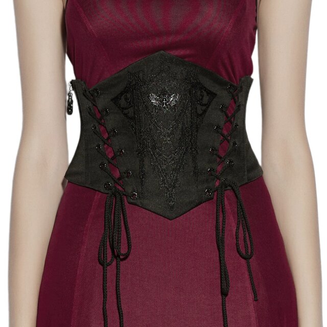 Gothic underbust corset with cathedral-inspired...