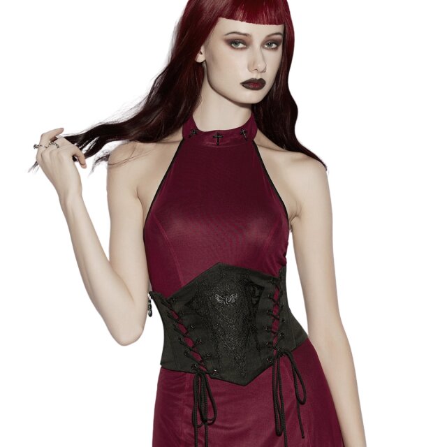PUNK RAVE Gothic Corset Belt Lines of Devotion
