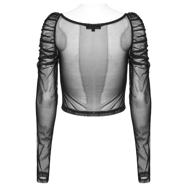 PUNK RAVE Long Sleeve Mesh Top Sheer Temptation