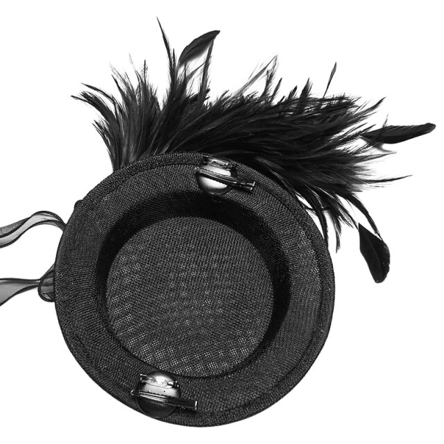 PUNK RAVE Victorian Gothic Mini Hat In Polite Company with Feather