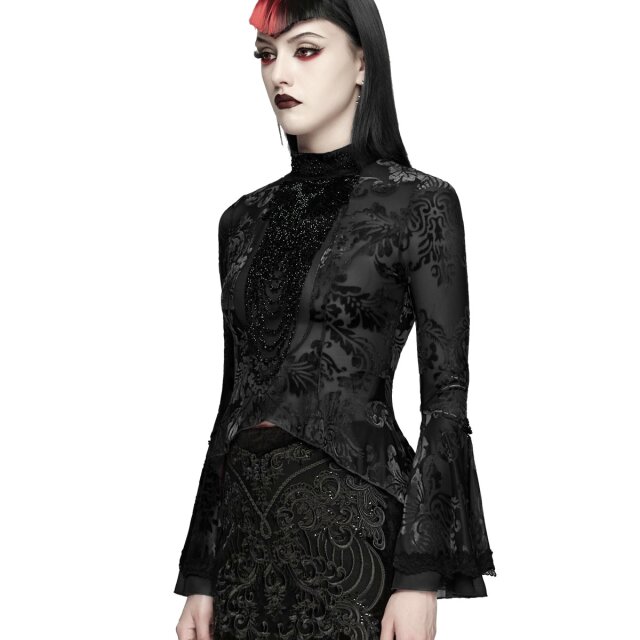 PUNK RAVE dark-romantic mesh shirt Petals & Poison