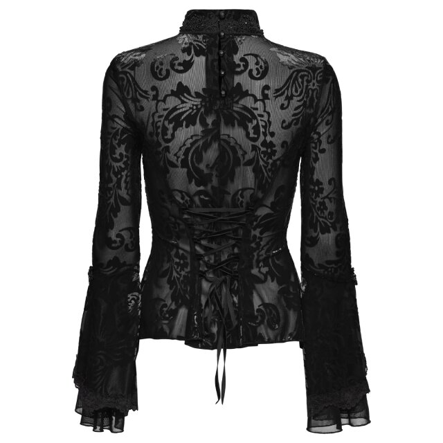 PUNK RAVE dark-romantic mesh shirt Petals & Poison