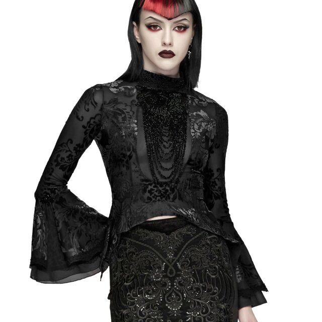 PUNK RAVE dark-romantic mesh shirt Petals & Poison