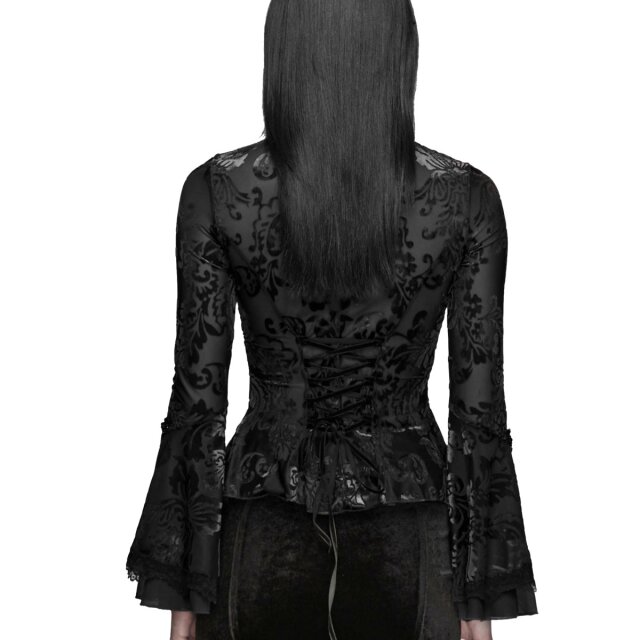 PUNK RAVE dark-romantic mesh shirt Petals & Poison