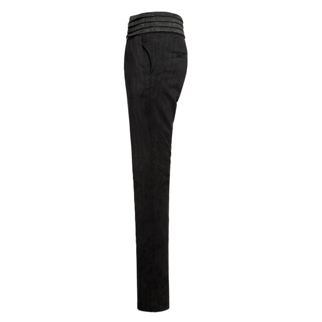 Steampunk pinstripe pants Watson with wide paisley waistband - size: 4XL