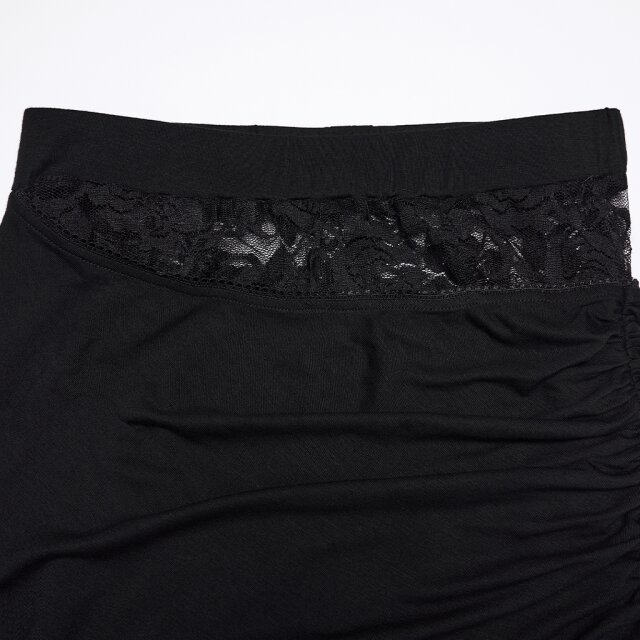 PUNK RAVE Gothic Maxirock Black Lace for Breakfast L