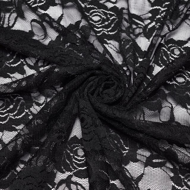 PUNK RAVE Gothic Maxirock Black Lace for Breakfast L