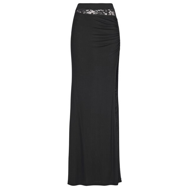 PUNK RAVE Gothic Maxirock Black Lace for Breakfast L