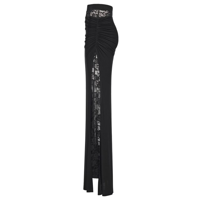 PUNK RAVE Gothic Maxirock Black Lace for Breakfast L