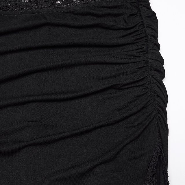 PUNK RAVE Gothic Maxirock Black Lace for Breakfast L