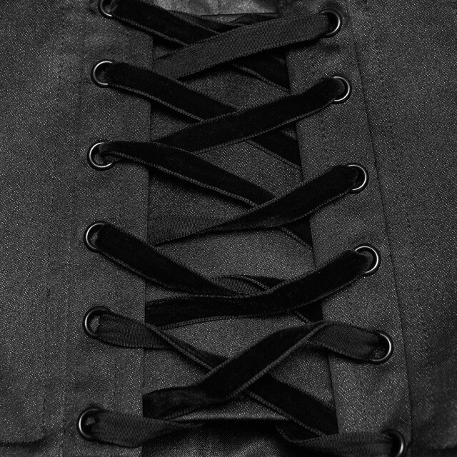 PUNK RAVE Unterbrustkorsage Black Orchid Society mit Perlenstickerei XL-XXL