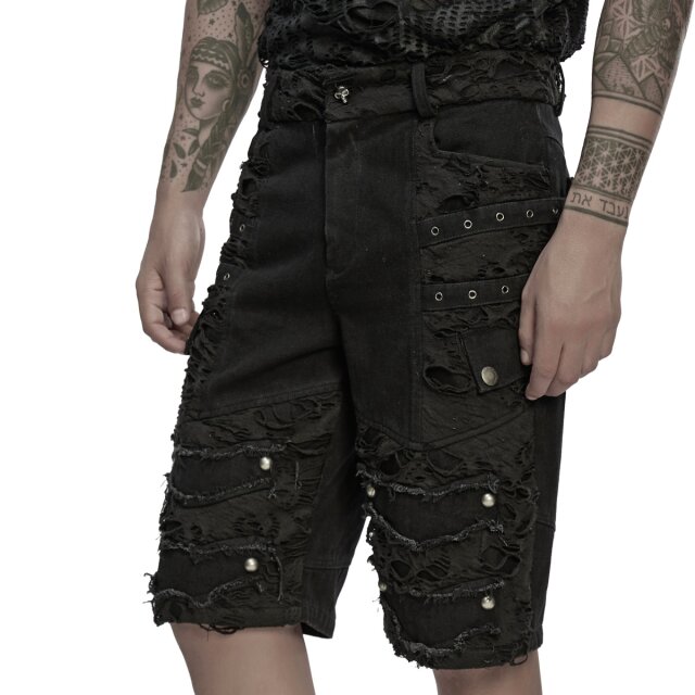 PUNK RAVE Gothic Herren-Jeansshorts Public Concern im...