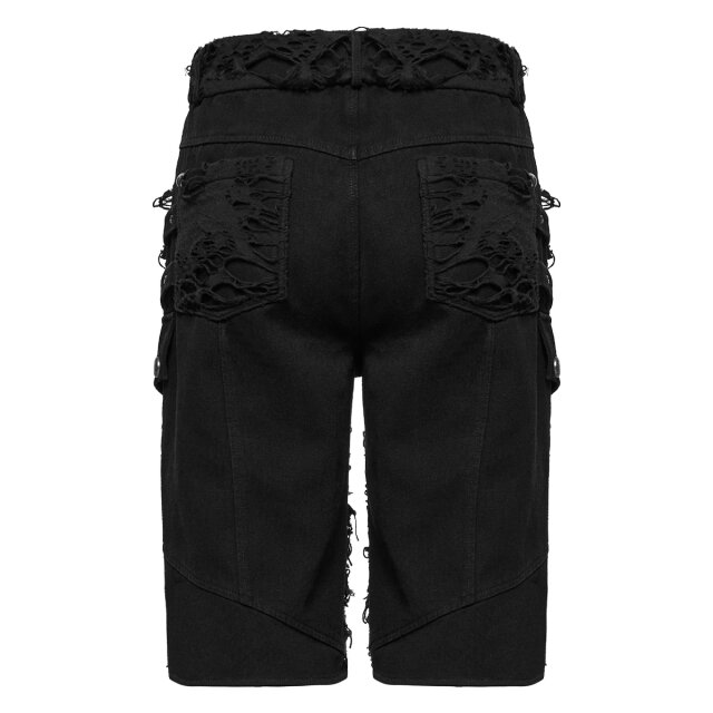 PUNK RAVE Gothic Herren-Jeansshorts Public Concern im Destroyed-Look XXL