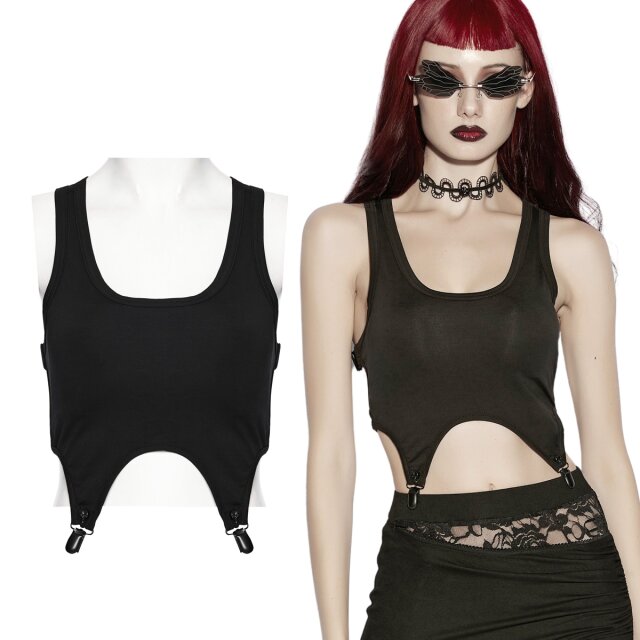 Kurzes Gothic Tank-Top aus softem Lyocell-Jersey mit...