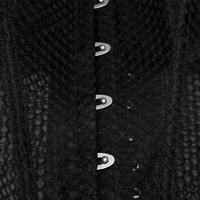 PUNK RAVE Romantic Gothic Überbrust-Korsage Quietly Decadent mit Blüten M-L