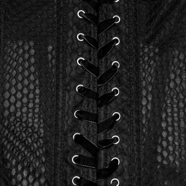 PUNK RAVE Romantic Gothic Überbrust-Korsage Quietly Decadent mit Blüten M-L