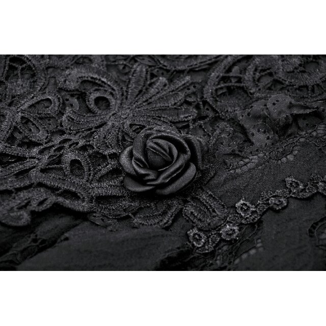 Dark in Love High-Low Gothic Strappy Dress Funeral Fête with Lace