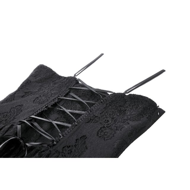 Dark in Love High-Low Gothic Strappy Dress Funeral Fête with Lace