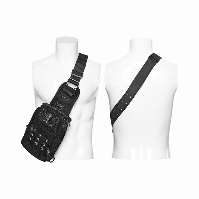 PUNK RAVE Unisex Cross-Body Bag Nothing Left Behind in a Post-Apocalyptic Style