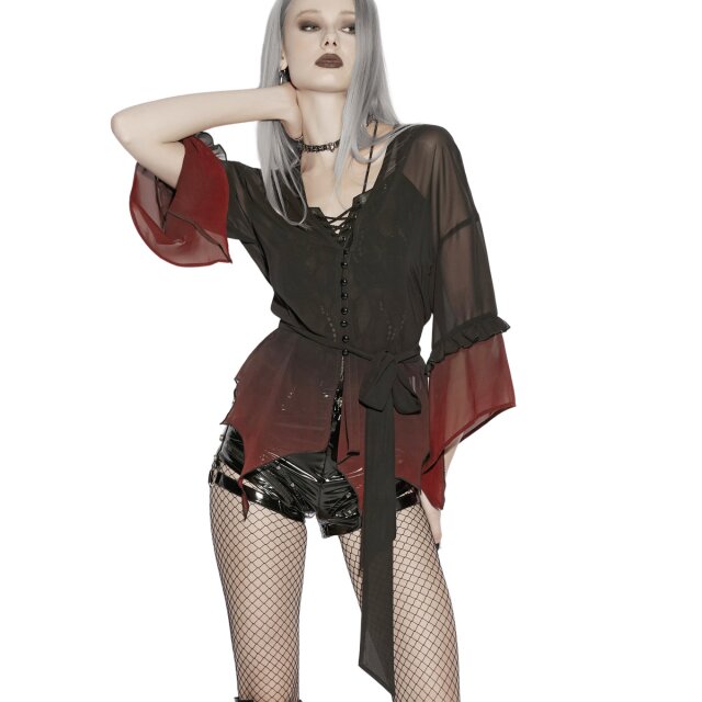PUNK RAVE Romantic Gothic Chiffon-Bluse Where Daylight Ends