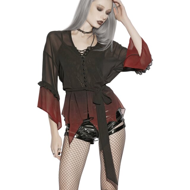 PUNK RAVE Romantic Gothic Chiffon-Bluse Where Daylight Ends
