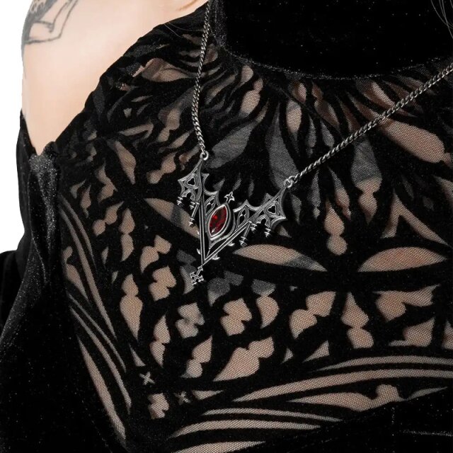 Restyle Gothic Halskette Relique mit rotem Stein