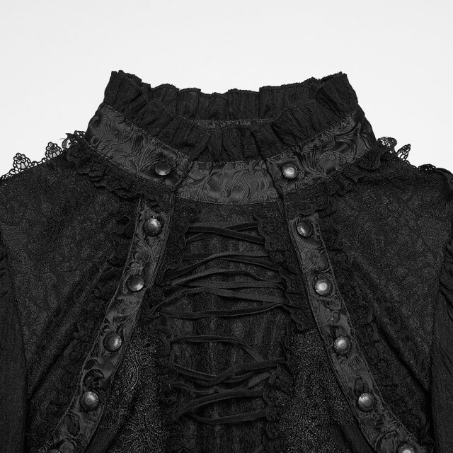 PUNK RAVE Romantic Goth Long Sleeve Top Tea First, Trouble Later