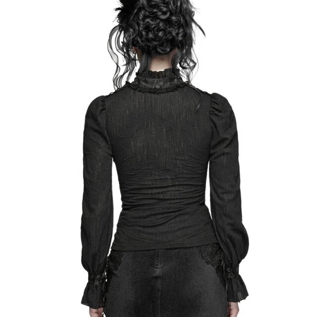 PUNK RAVE Romantic Goth Long Sleeve Top Tea First, Trouble Later
