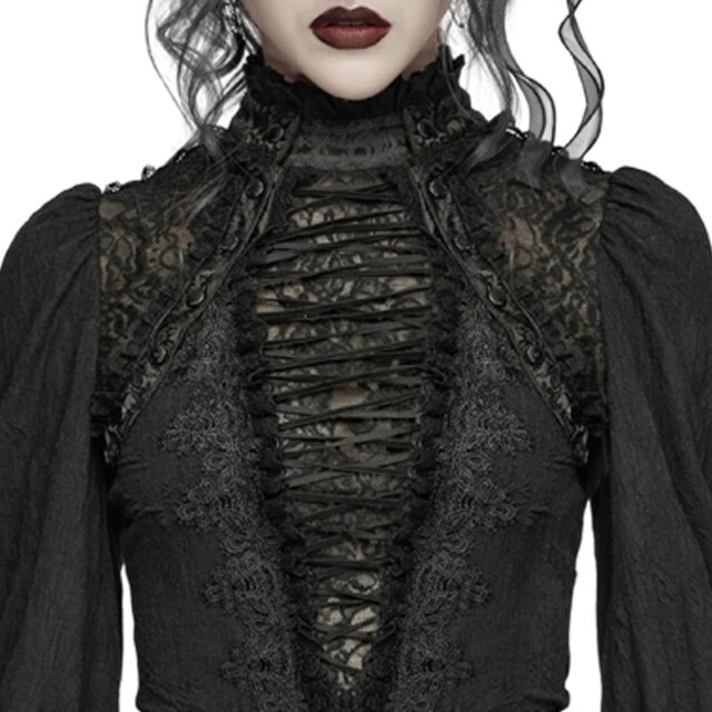 PUNK RAVE Romantic Goth Long Sleeve Top Tea First, Trouble Later