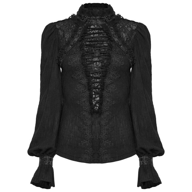 PUNK RAVE Romantic Goth Long Sleeve Top Tea First, Trouble Later